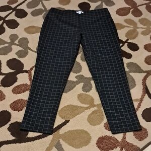 Calvin Klein Black Pants with Light Gray Windowpane